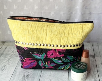 Large Cosmetic Bag, Make Up Case, Travel Bag, All Purpose Pouch, Make up Organizer, Craft Case, Large pouch, Bridesmaid gift
