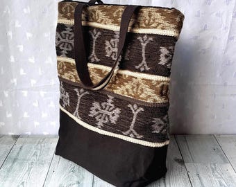 Handmade Tote, TravelPurse, Shoulder Bag, Tote with Pockets, Casual Daily Bag for Women, Upholstery Bag.