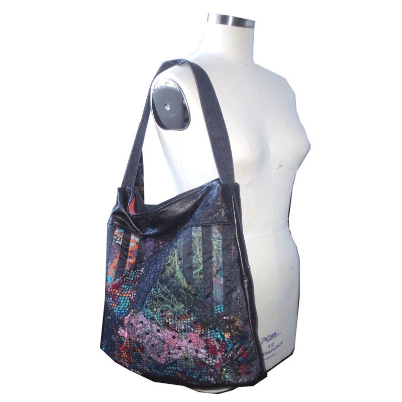 Textile Art Shoulder Bag, Handbag, Travel Bag, Eco Friendly Bag, Carry on Bag, Fabric Shoulder