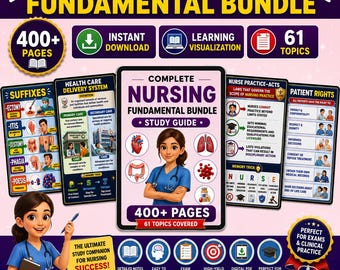 Nursing Fundamentals Study Guide Bundle | NCLEX Exam Prep (Digital Download)
