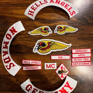 Tyskland MC Biker-märken Set | Outlaw-stil Rocker-märken på ryggen | Broderad västjacka
