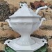 Anita Lee reviewed Large White Ironstone Pedestal Tureen with Lid, Ladle, and Underplate: Red Cliff Ironstone Grape Octagonal Serving Piece