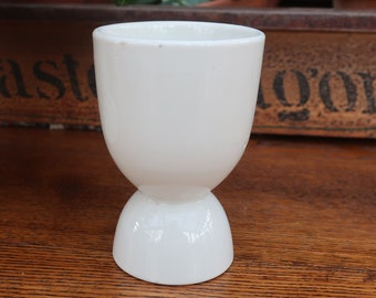 Old White Ironstone Egg Cup Double Sided