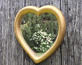 Vintage Heart Shaped Gilt Italian Florentine Mirror Labrazel