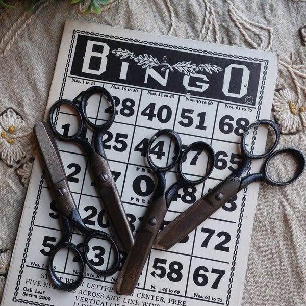 Instant Collection of Old Child Safety Scissors with Vintage Patina Photo Prop