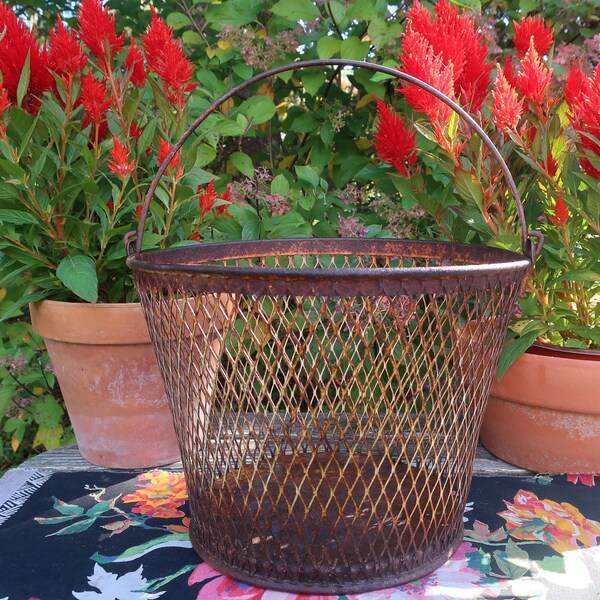 Metal Waste Basket Etsy