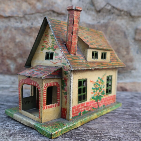 Lionel Metal Cottage O Scale Prewar No. 184 A-1 Bungalow Tin Litho House from Train Set