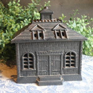 Vintage Cast Iron Still Bank John Wright Brick House