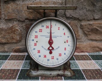 Antique Kitchen Scale, 25 Pound Family Scale, General Store Decor, Pat. 1913