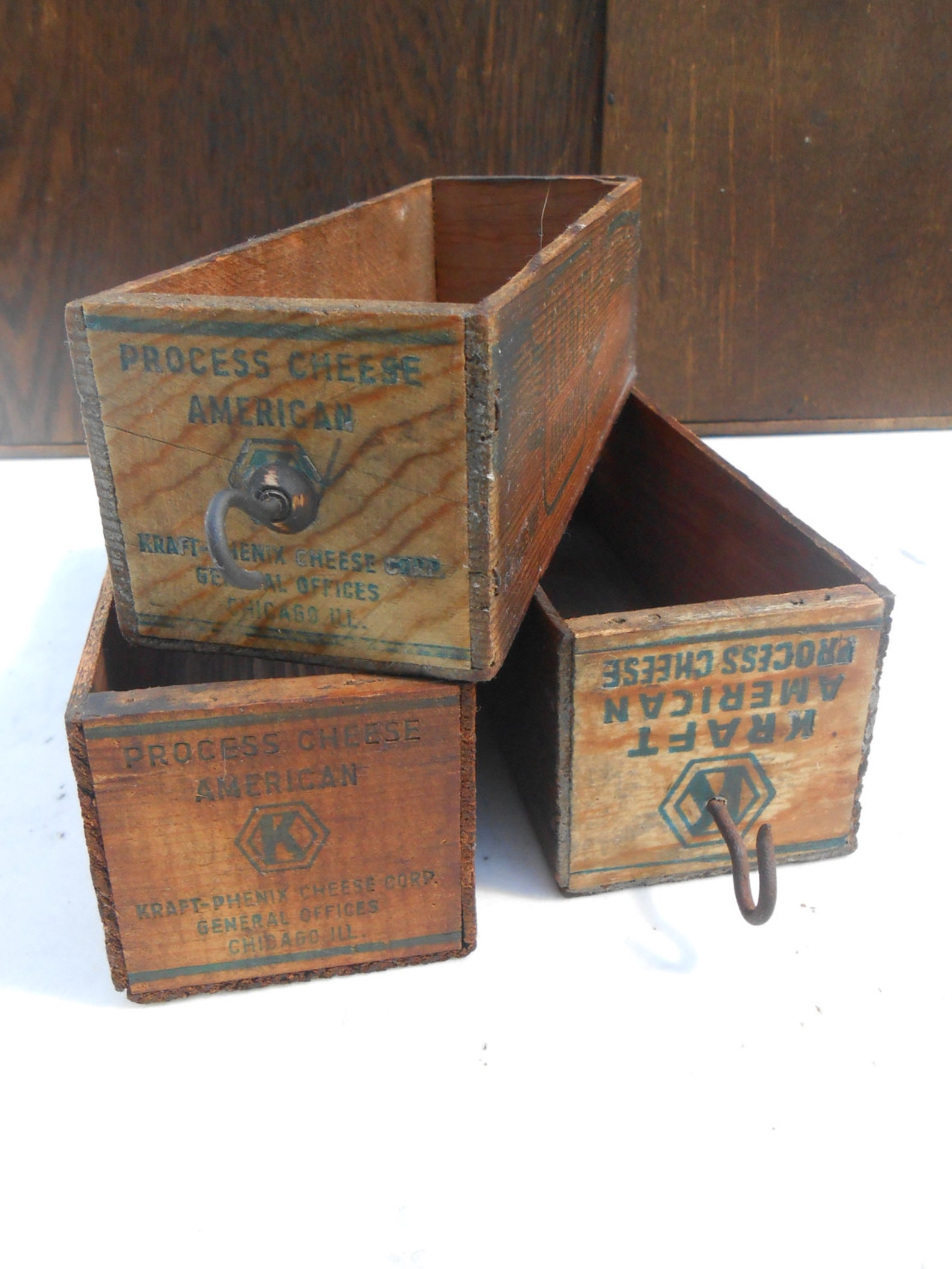Set of 3 Antique Kraft American Cheese Boxes Vintage Etsy