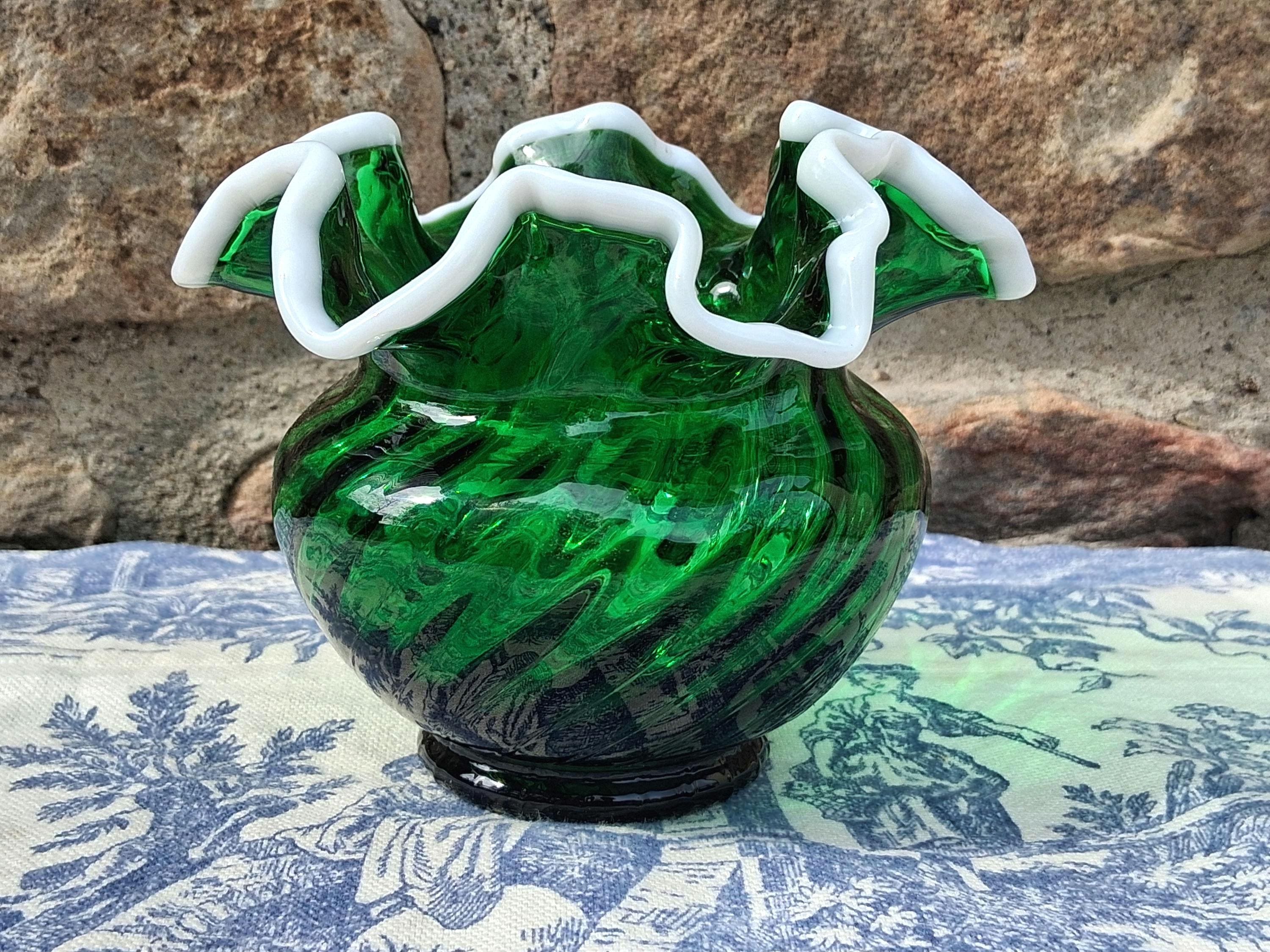 Fenton Glass Emerald Crest - Etsy