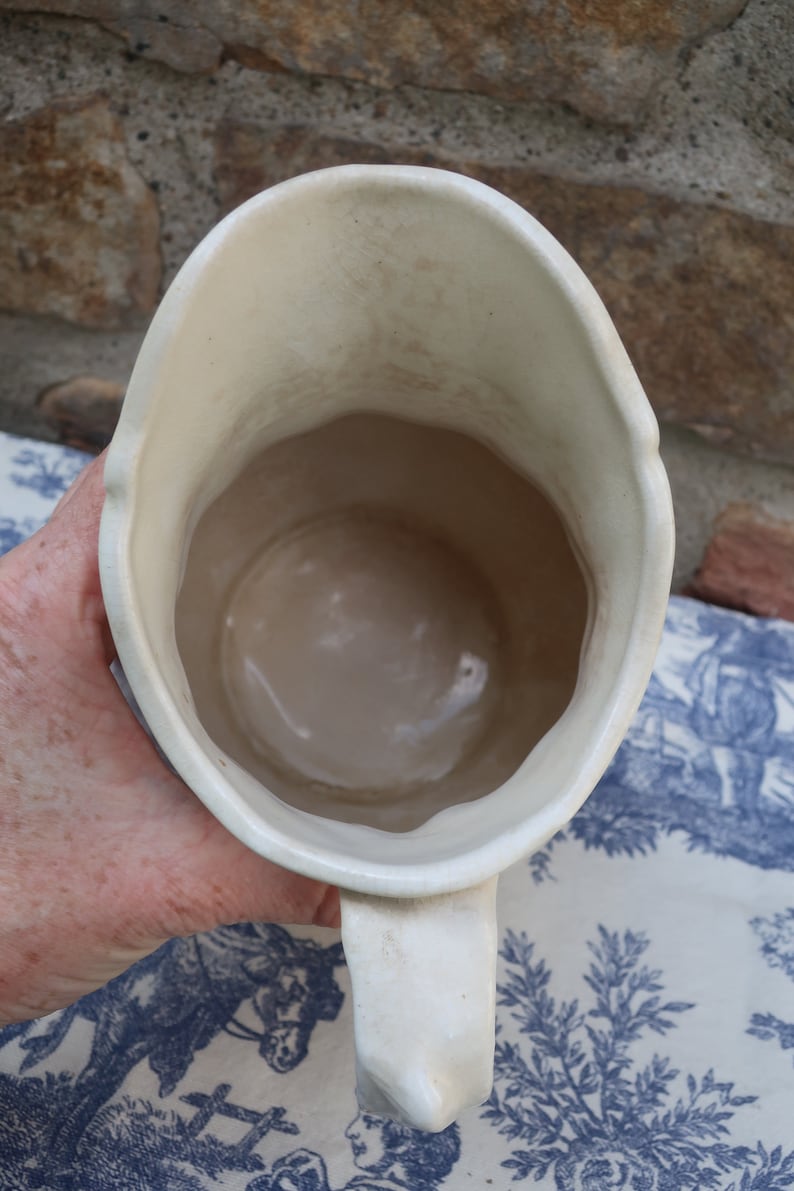 Teastained White Ironstone Pitcher with Wheat Motif Royal Crownford Arthur Wood Made in England image 7