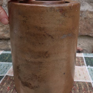 Primitive Stoneware Crock Stovepipe Shape image 4