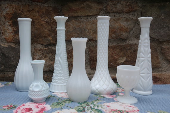 White Milk Glass Bud Vases- Lot of 4 - household items - by owner -  housewares sale - craigslist