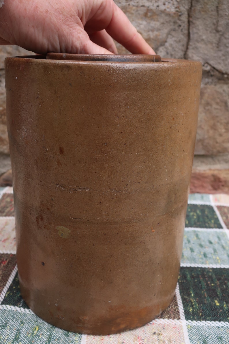 Primitive Stoneware Crock Stovepipe Shape image 5