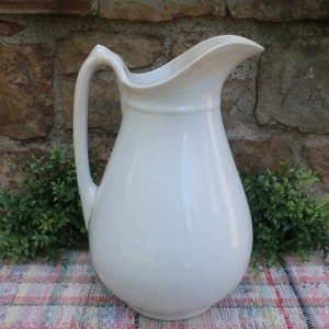 Large White Ironstone Pitcher Iron Stone China Warranted