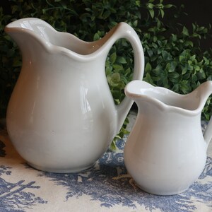 One White Ironstone Creamer Chunky Restaurant Ware Jackson China or Mayer China