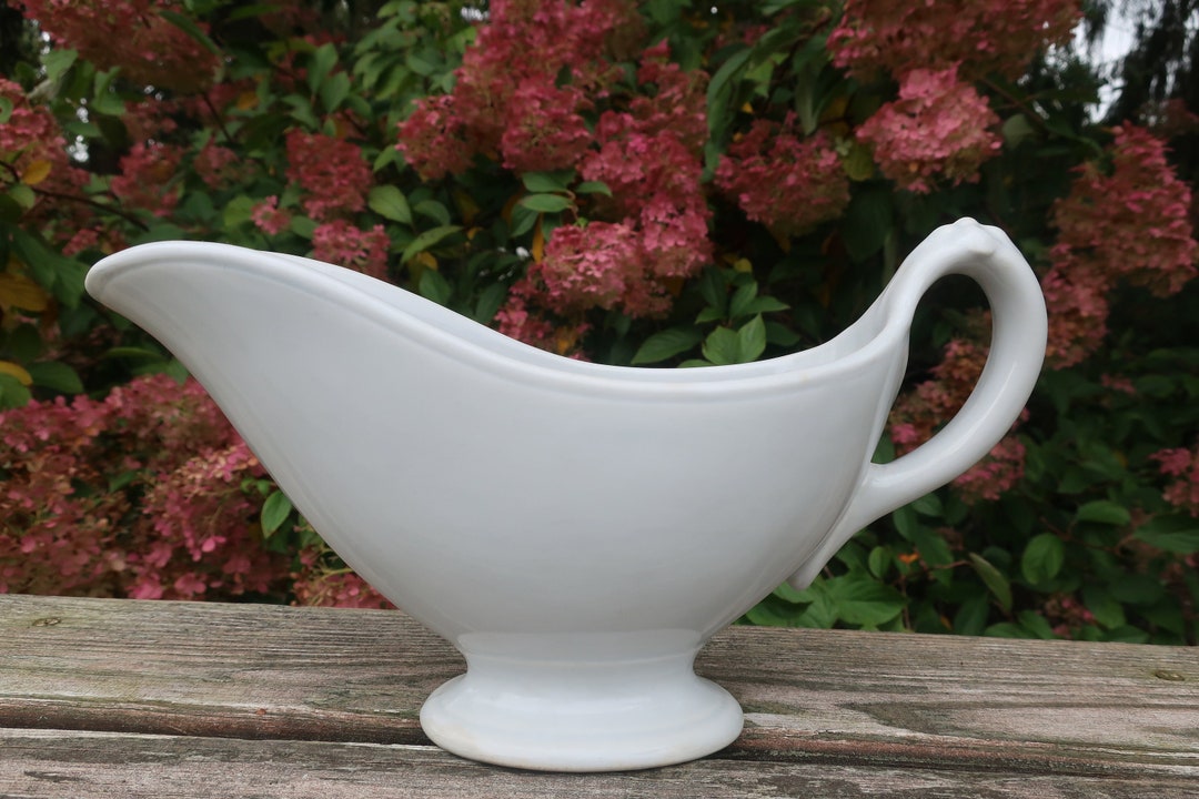 Antique English White Ironstone Gravy Boat Sauce Boat Serving Etsy