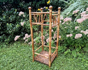 Antique Tortoise Shell Bamboo Umbrella Stand Walking Stick Holder