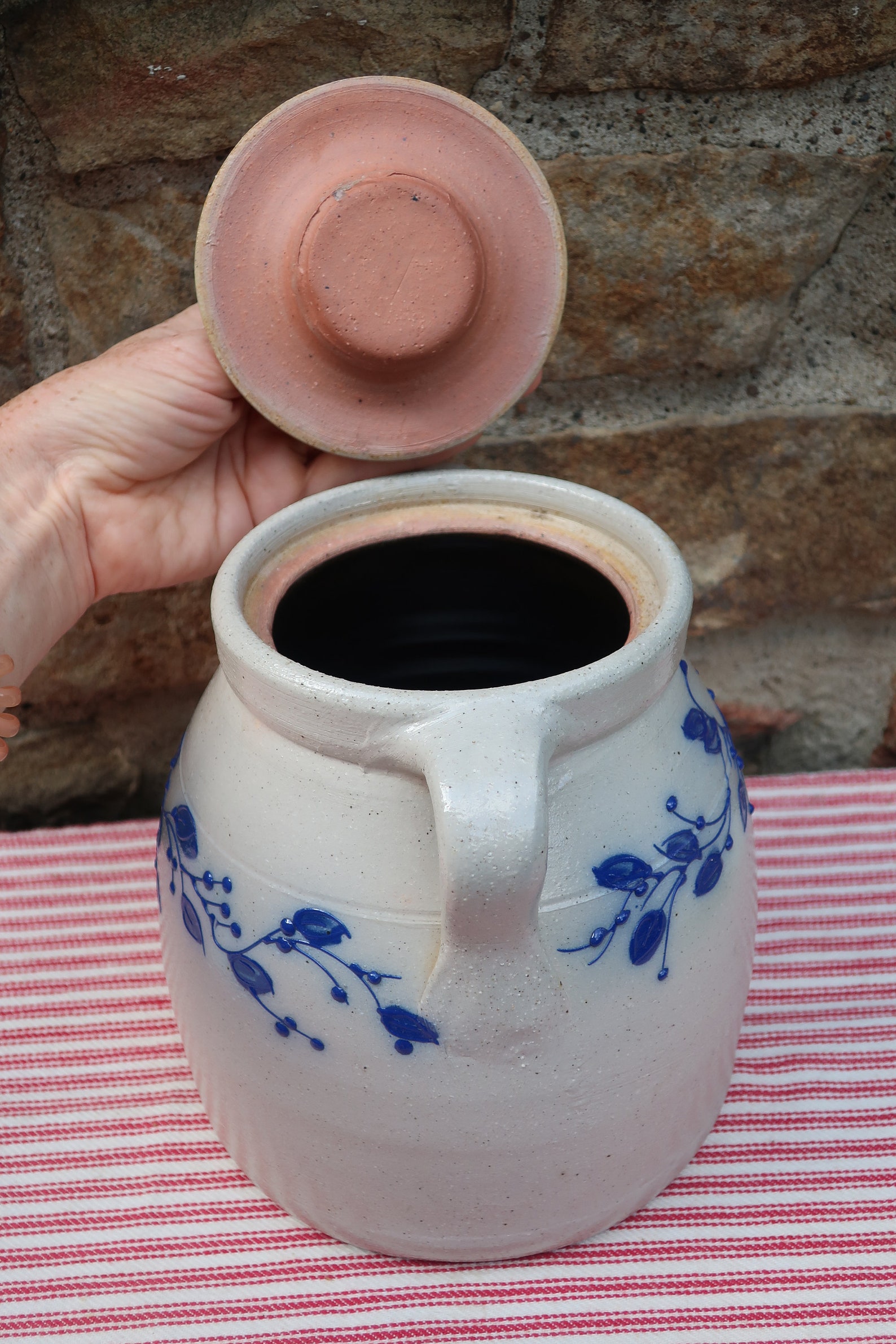 Salmon Falls Pottery Blueberry Vine Bean Pot Canister Jar with Etsy