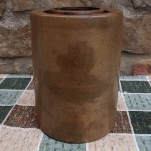 Primitive Stoneware Crock Stovepipe Shape image 6
