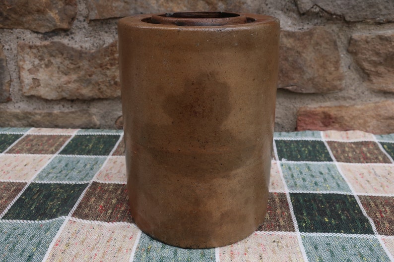 Primitive Stoneware Crock Stovepipe Shape image 6