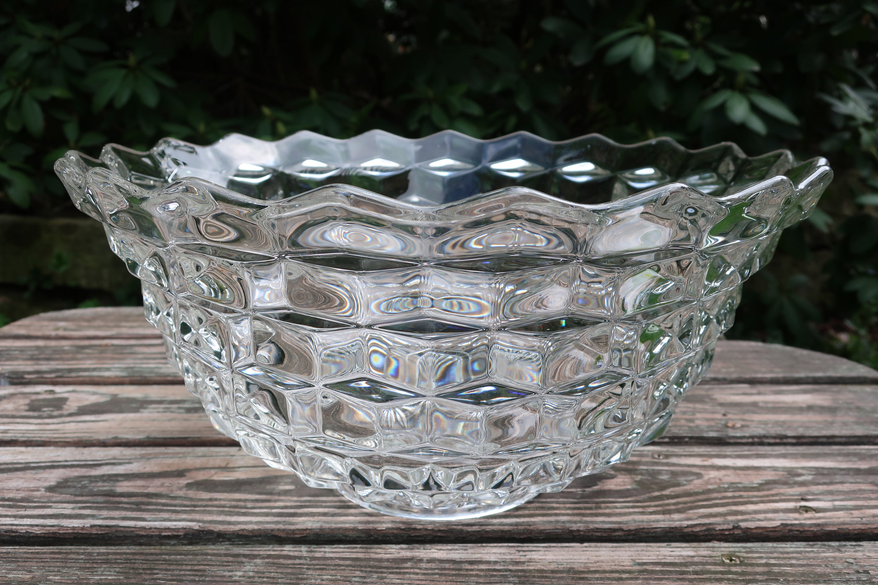 Fostoria American Punch Bowl Clear Glass Wedding Serving Piece Etsy