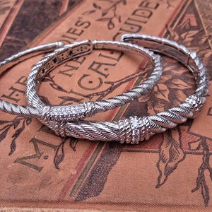 Ein Sterling Silber Judith Ripka Armband Manschette Schmuck mit Cubic Zirkonia Akzente