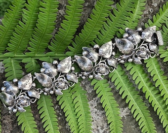 Guglielmo Cini armband med blomma i sterlingsilver, vintagesmycken från 1930-talet