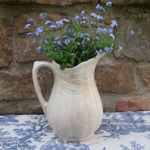 Teastained White Ironstone Pitcher with Wheat Motif Royal Crownford Arthur Wood Made in England image 8