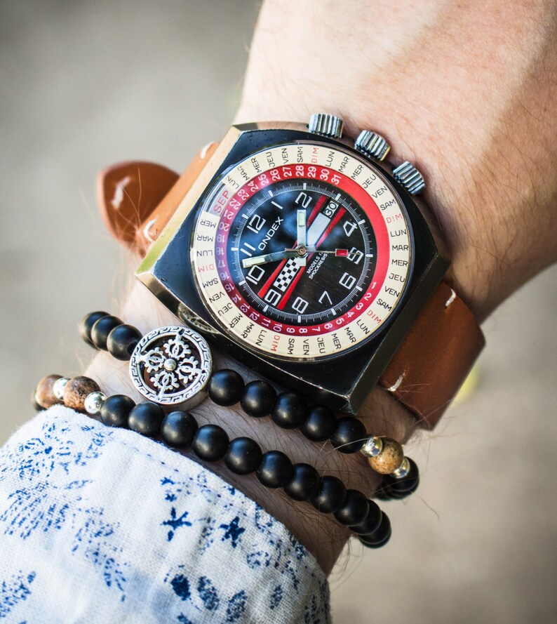 6mm Matte black onyx beaded stretchy bracelet with sterling Etsy