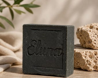 Jabón de carbón natural en barra con aceite de oliva y hipérico, jabón limpiador de carbón hecho a mano, jabón desintoxicante para rostro y cuerpo, regalo orgánico.