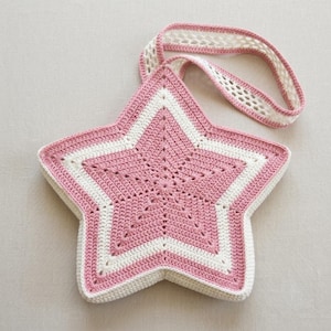 Crochet Star Tote Bag Pattern, Geometric Crochet Bag PDF, Star Purse Pattern, Shoulder Tote, Digital Crochet Pattern