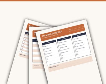 Dorm Room Organization Set, Study Planner, Chore Chart, Cleaning Schedule (Digital Download)