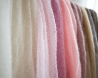 Newborn mohair wrap Newborn baby wrap Stretch knit newborn wrap Newborn stretch wrap Mohair wrap 40+ colours Newborn photography props