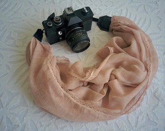 Scarf camera strap Fabric camera strap Cotton lace camera strap DSRL camera strap Canon camera strap Camera accessory Camera scarf strap