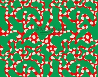 Jelly Christmas Candy Seamless Pattern, Red Green Holiday Fabric Print, Fashion Digital Download