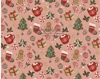 Vintage Christmas Seamless Pattern | Retro Holiday Print (Digital Download)
