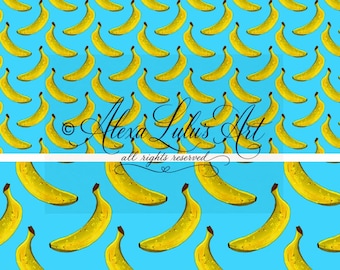 RETRO BANANAS surface pattern digital design seamless fabric