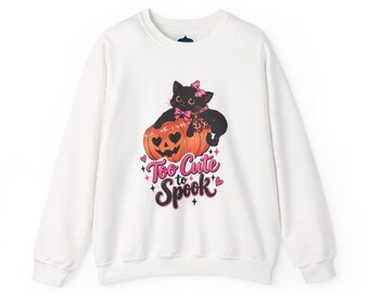Black Cat Pumpkin Sweatshirt Halloween Crewneck