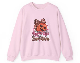 Pumpkin Kisses jack-o'-lantern with leopard bow Sweatshirt | Halloween