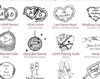 Customized Wedding Tattoos, Wedding Temporary Tattoos, Wedding Gift, Wedding Favors, Personalized Gift, Cute Wedding Favor
