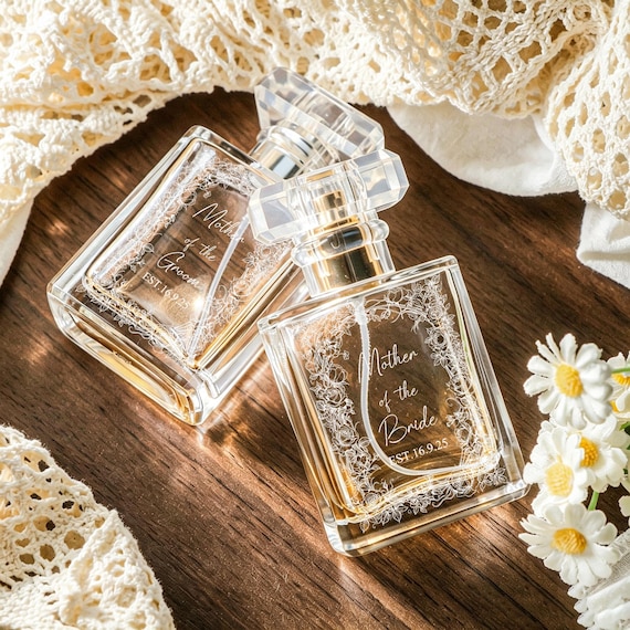 Personalized Engraved Perfume Bottle, Custom Refillable Empty Perfume Bottle, Mother of The Bride Gifts, Wedding Keepsake Gift
