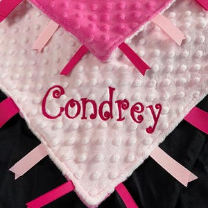 Personalized Cuddle Blanket: Pink, Gray, or Blue Baby Blanket