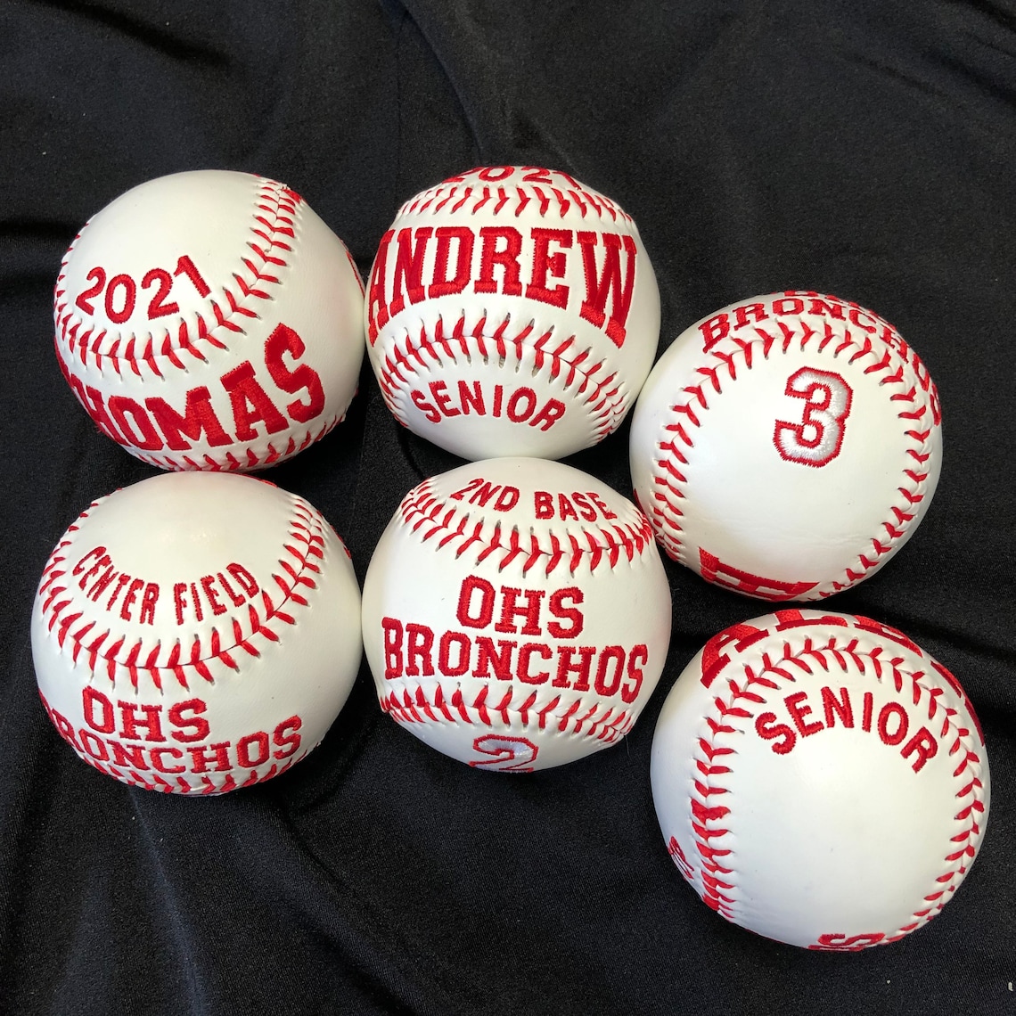 Custom Embroidered Baseballs Etsy