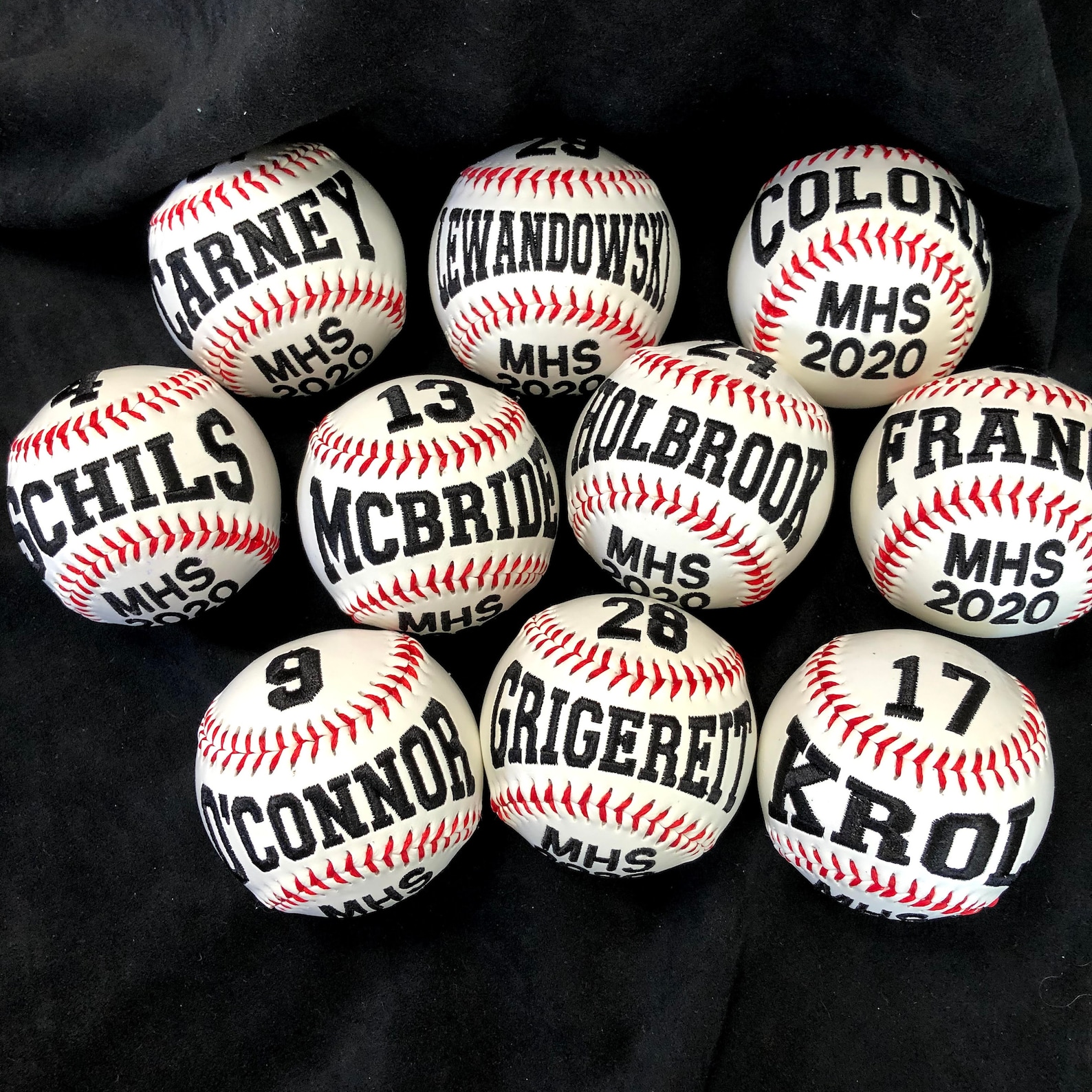 Custom Embroidered Baseballs Etsy