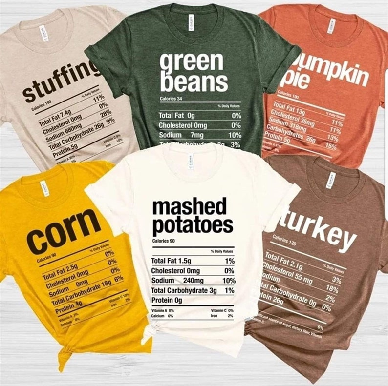 Thanksgiving Ingredients Funny Family T-Shirt | Etsy