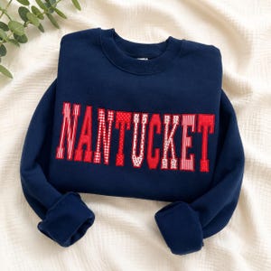 Custom College Applique Sweatshirt, Personalized Varsity Letter Crewneck, Embroidered School Spirit Shirt, Game Day Gift for Her