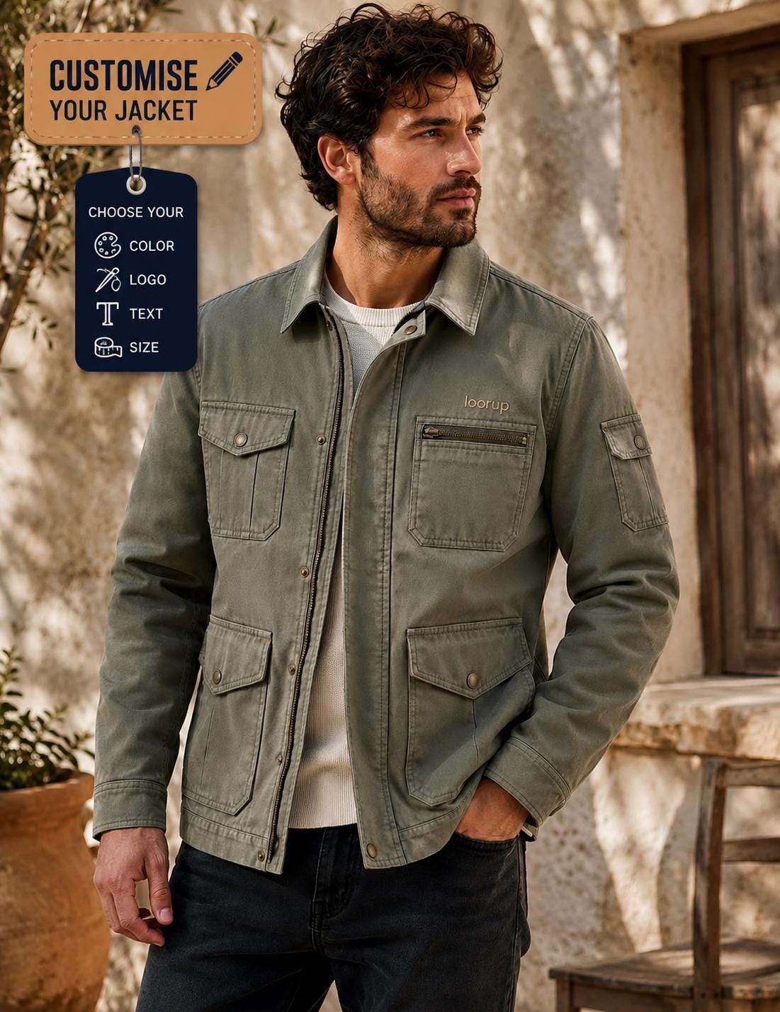 Mens Cotton Field Jacket - Etsy
