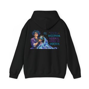 Sudadera con capucha con ilustración del signo zodiacal Acuario | Soy Acuario, la normalidad es algo que los demás no pueden hacer.